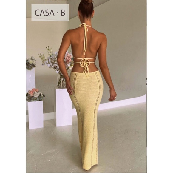 Yellow Halter Maxi Dress - Picture 3 of 7